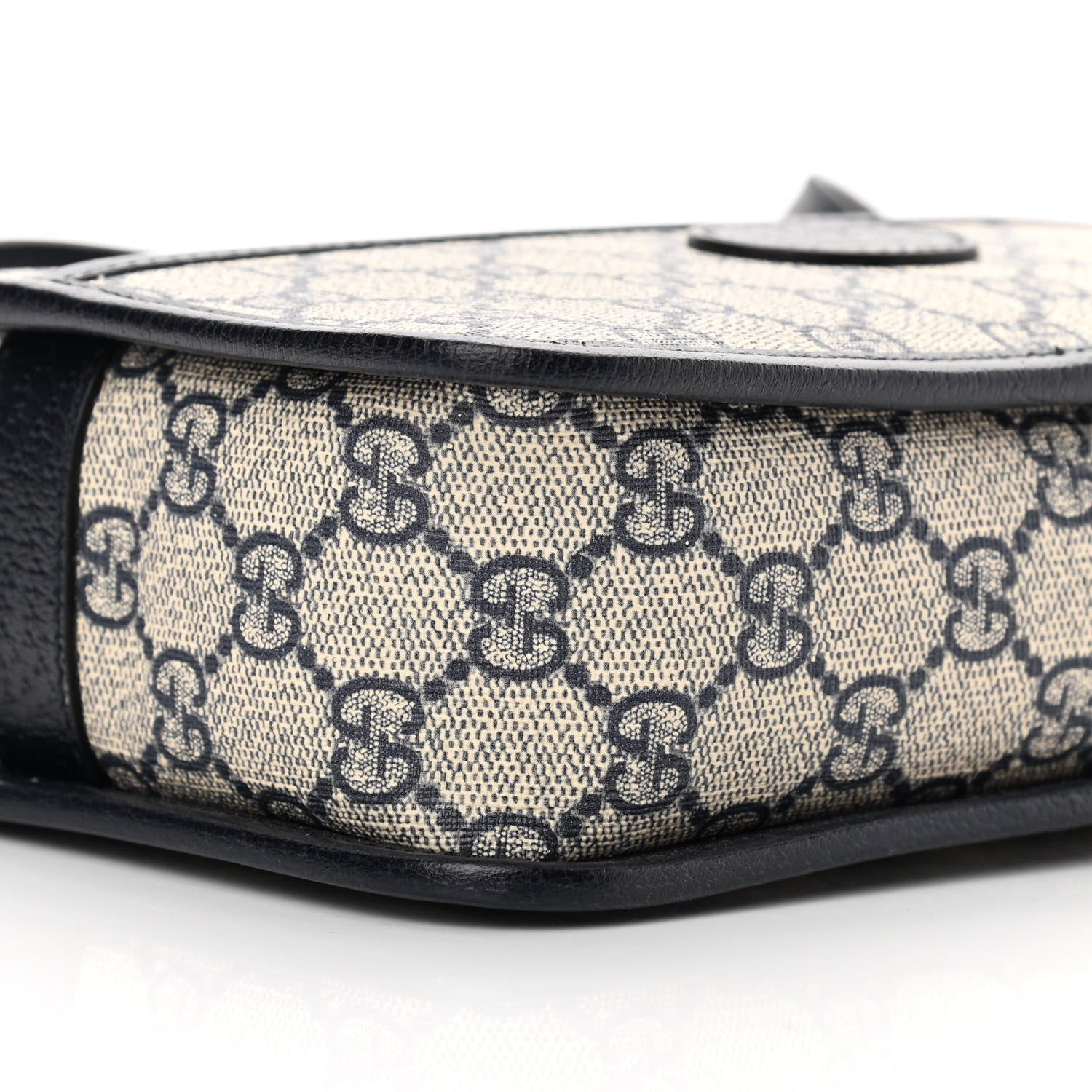 Gucci GG Supreme Monogram Textured Dollar Calfskin Mini Retro Interlocking G Shoulder Bag Beige Blue 9 of 10