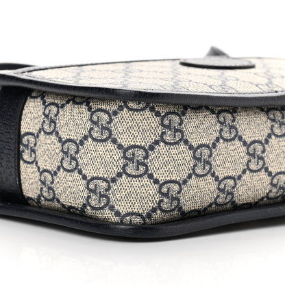 Gucci GG Supreme Monogram Textured Dollar Calfskin Mini Retro Interlocking G Shoulder Bag Beige Blue 9 of 10