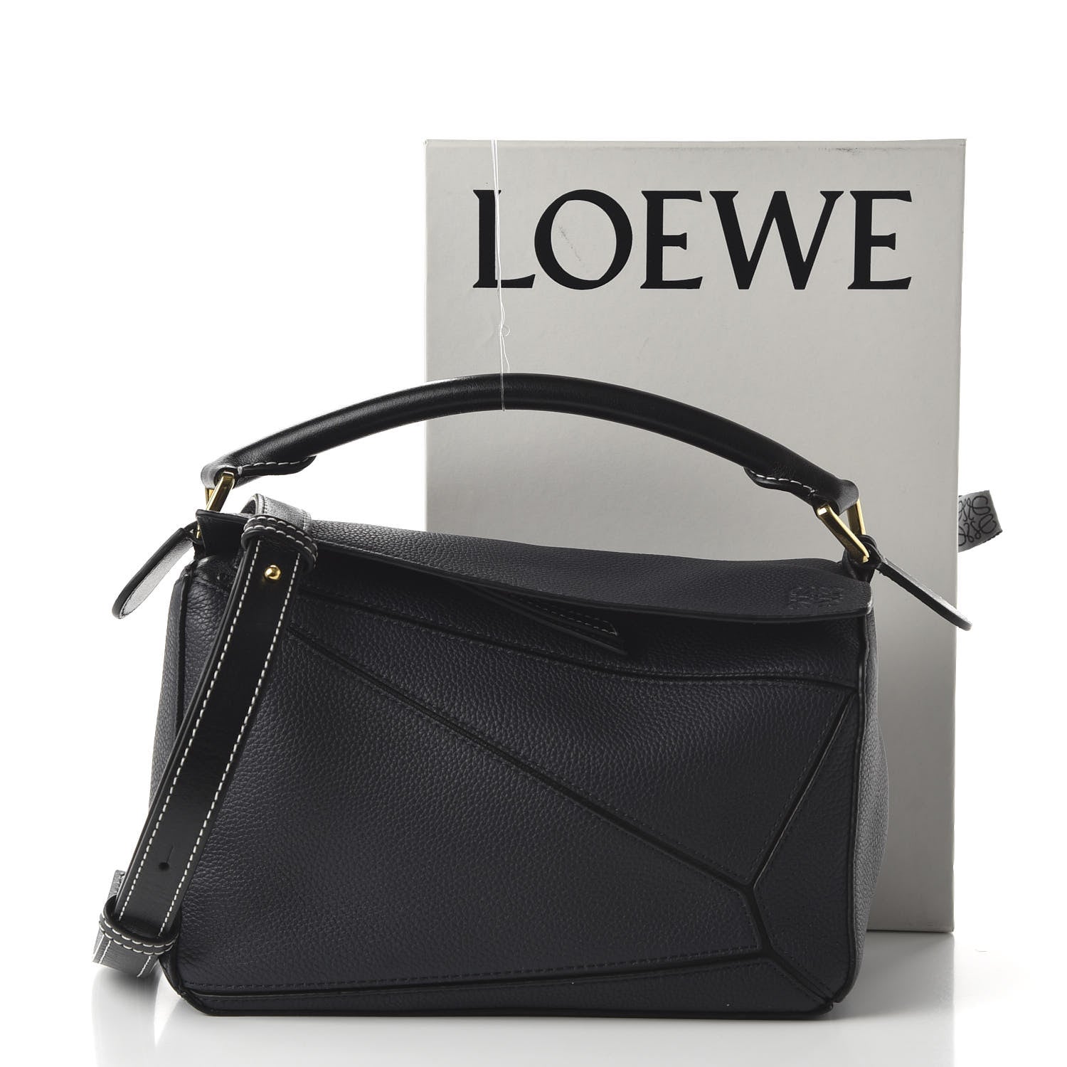 Loewe Calfskin Small Puzzle Bag Midnight Blue Black 18 of 19