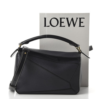 Loewe Calfskin Small Puzzle Bag Midnight Blue Black 18 of 19