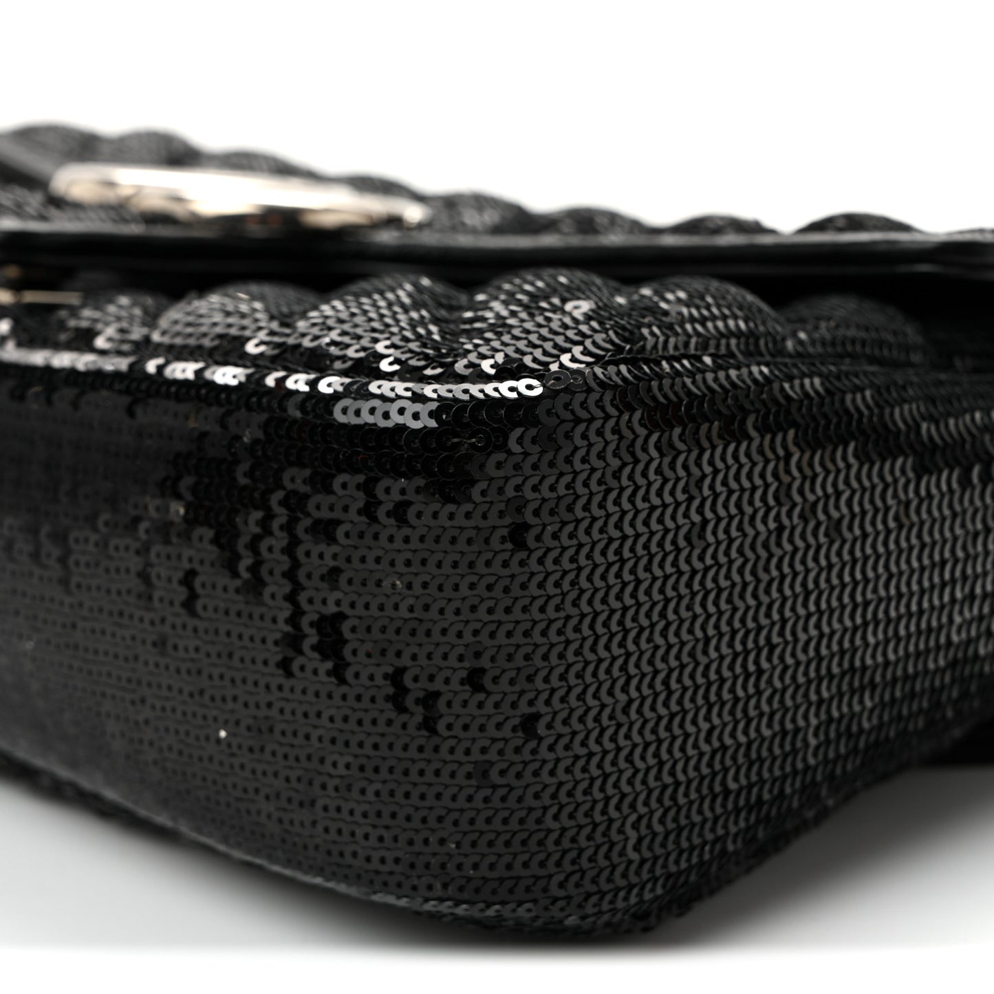 Sequin Matelasse Small GG Marmont Shoulder Bag Black