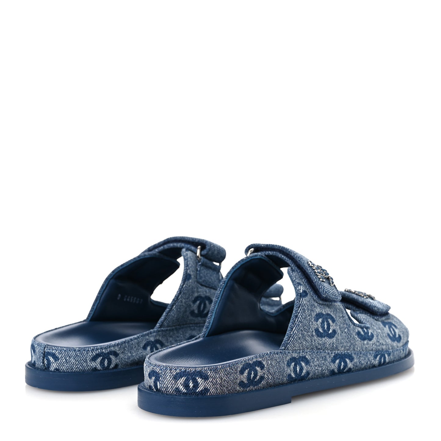 Denim CC Velcro Dad Chain CC Slide Sandals 39 Blue