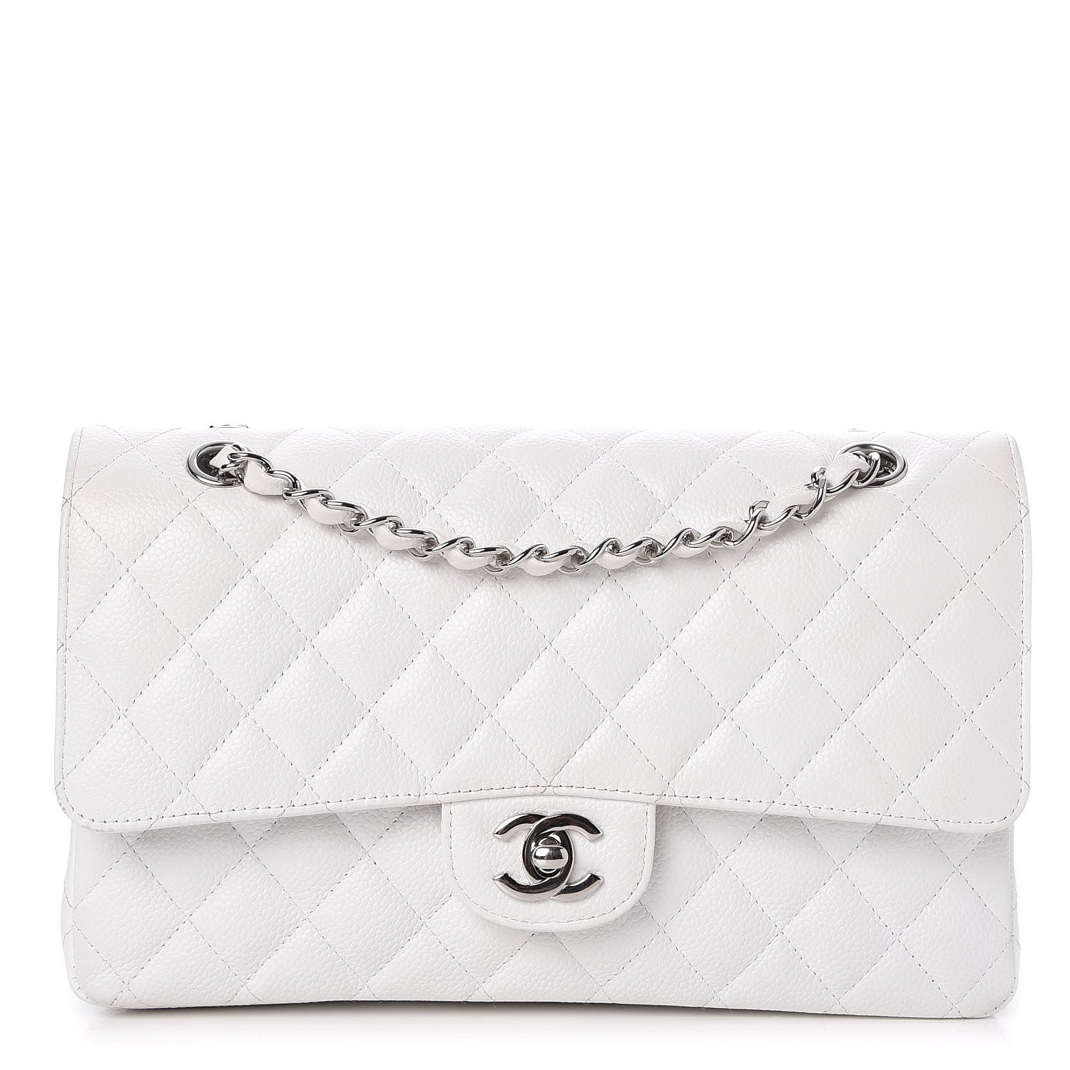 Chanel Caviar Quilted Medium Double Flap White 1 of 11