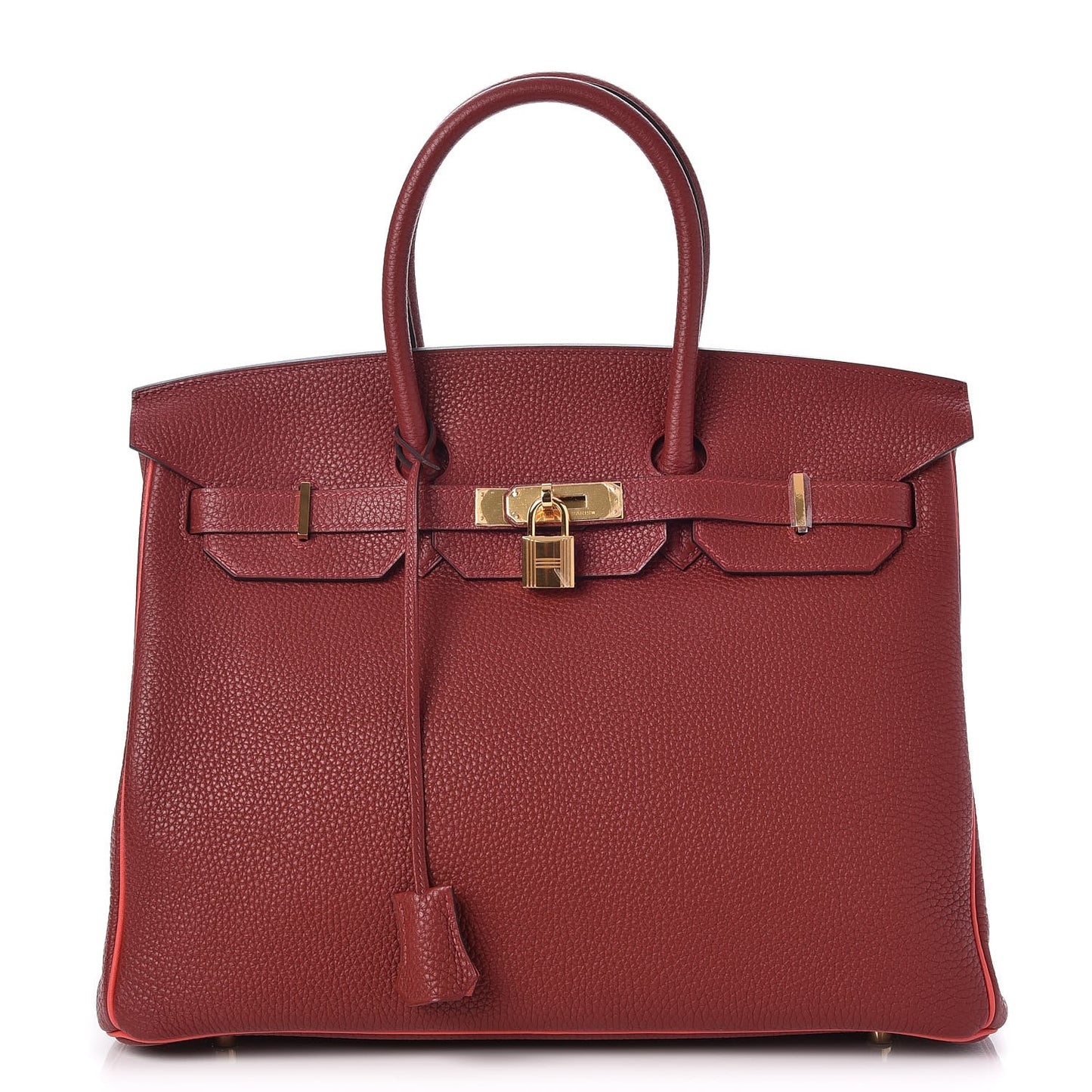 Togo Horseshoe Bi-Color Birkin 35 Rouge H Bougainvillea