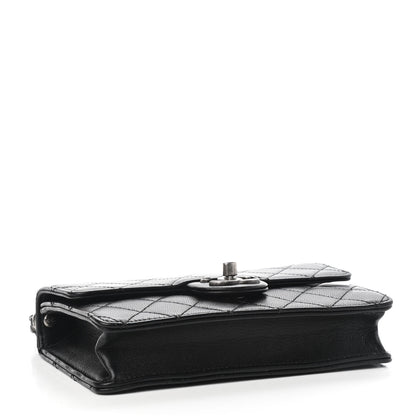 Chanel Goatskin Quilted Logo Small Chic Flap Black 3 of 8