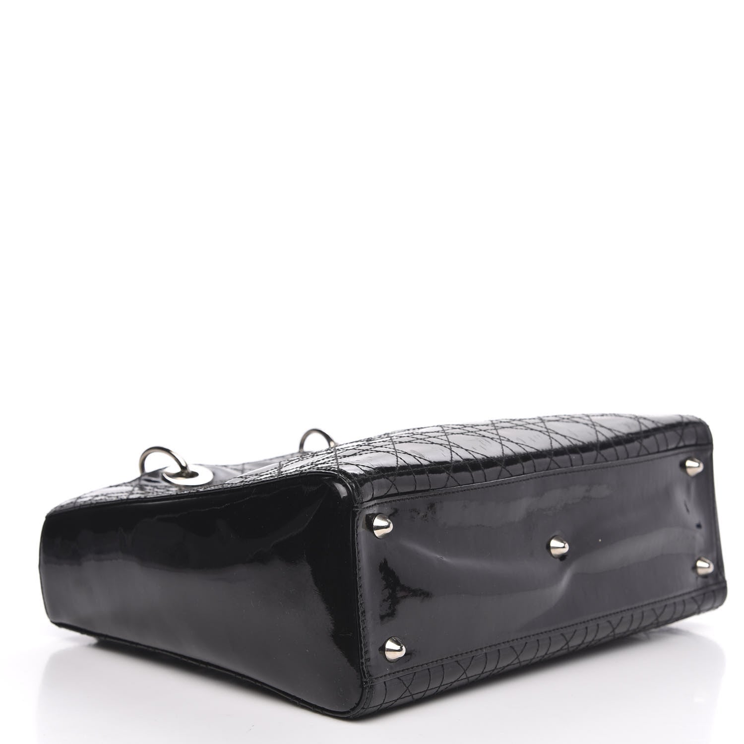 Christian Dior Patent Cannage Stitched Large Lady Dior Black 4 of 10