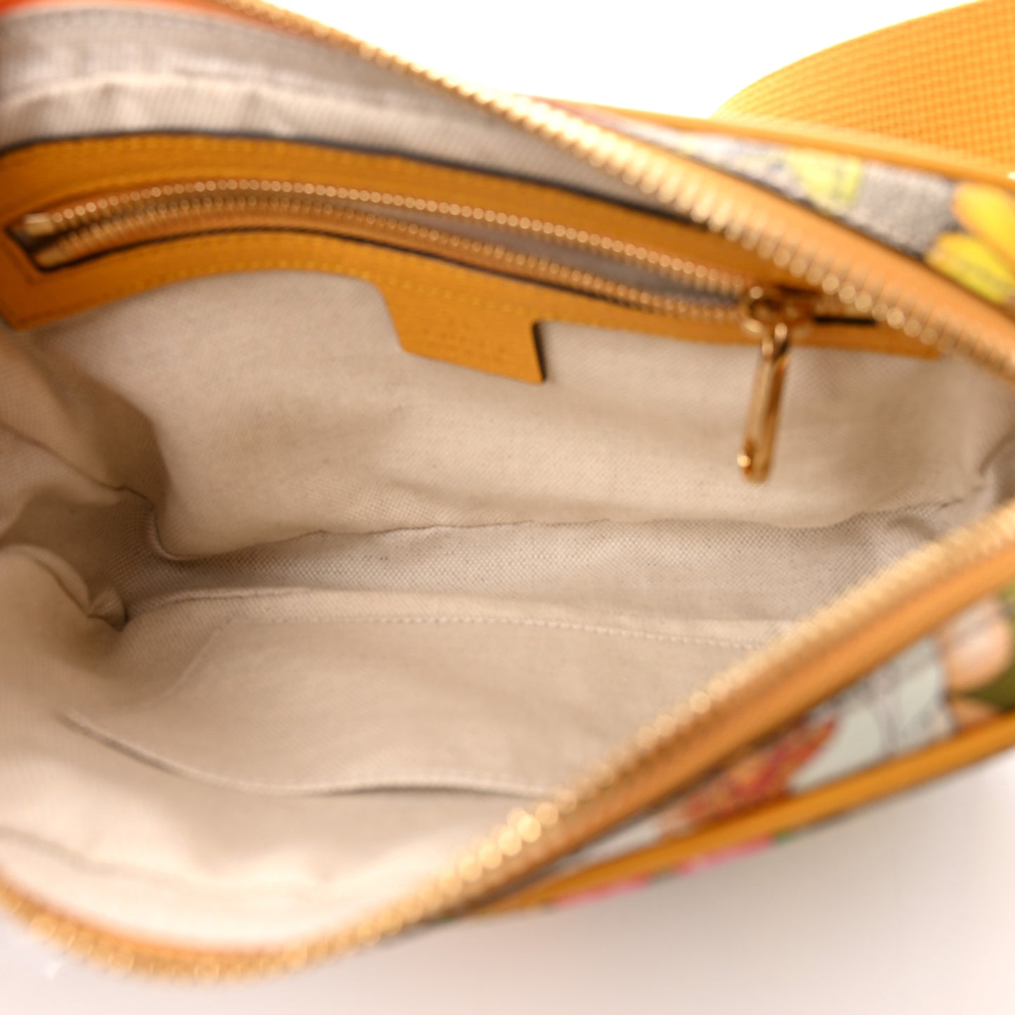 GG Supreme Monogram Flora Medium Ophidia Belt Bag Beige Multicolor Crop