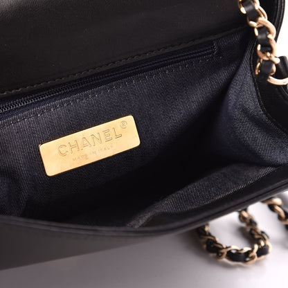 Chanel Lambskin CC Mania Flap Bag Black 6 of 9