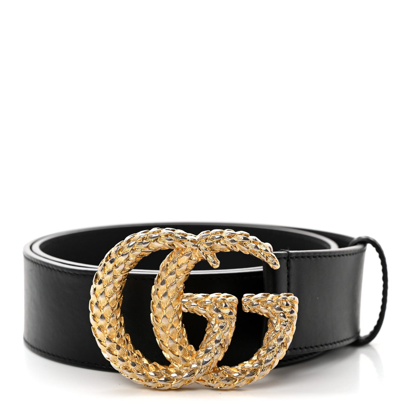 Moon Calfskin Scales Double G 40mm Belt 80 32 Black