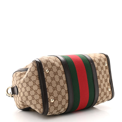 Gucci Monogram Vintage Web Medium Boston Dark Brown 4 of 16