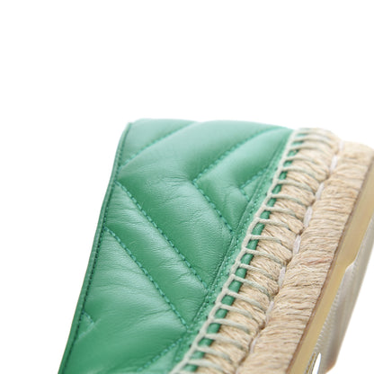 Gucci Nappa Matelasse GG Marmont Espadrilles 35.5 New Shamarock 10 of 12
