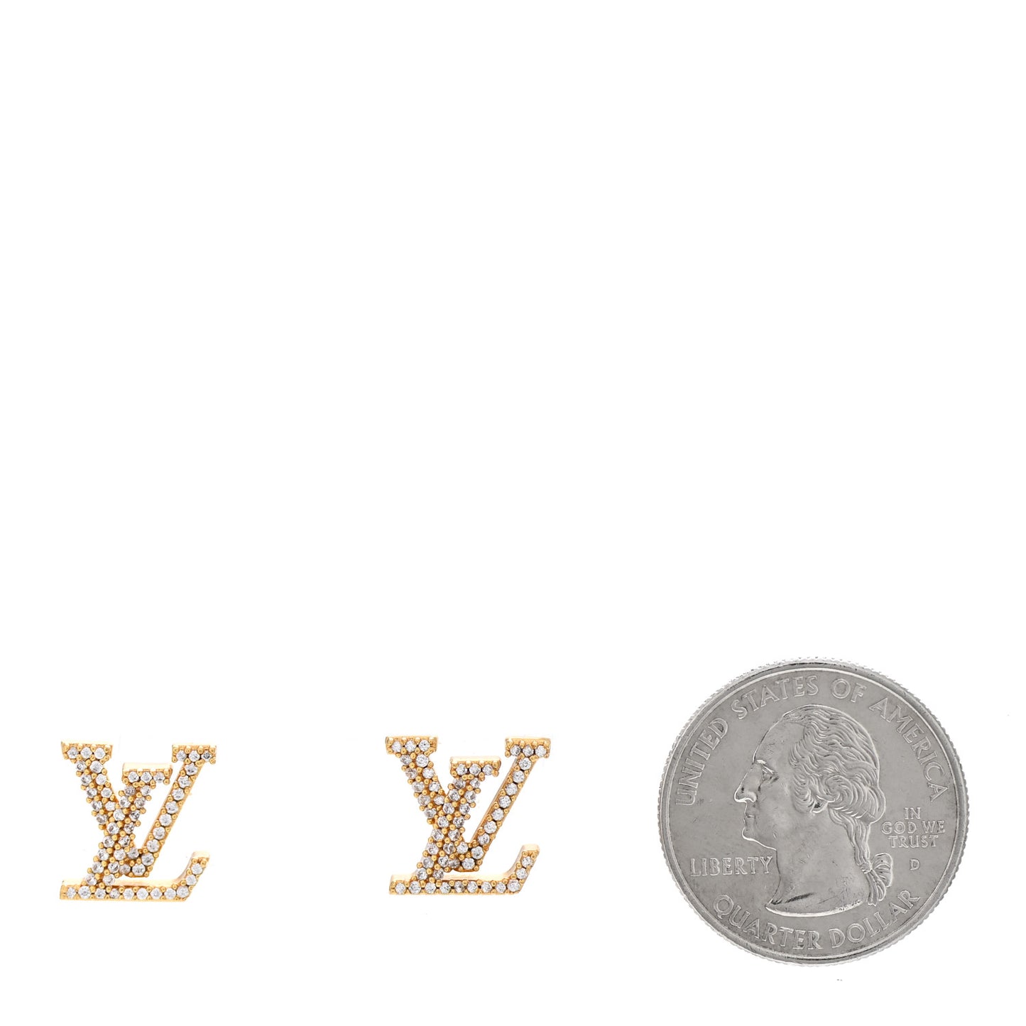 Metal Crystal LV Iconic Earrings Gold