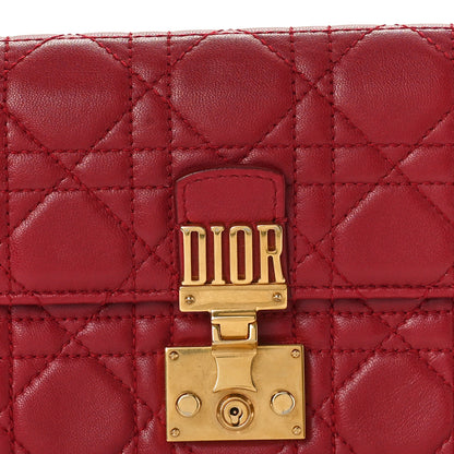 Christian Dior DIOR Lambskin Cannage Dioraddict Wristlet Clutch Red 3 of 10
