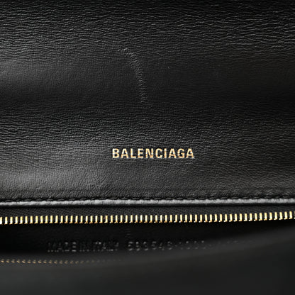 Balenciaga Shiny Box Calfskin Small Hourglass Top Handle Bag Black 7 of 11