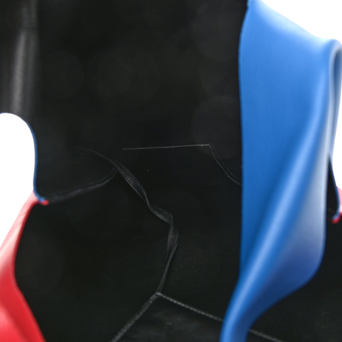 Grained Calfskin Winter 18 Campaign Medium Supermarket Tote Red Blue