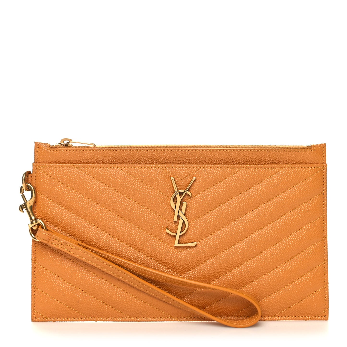Grain De Poudre Chevron Monogram Large Bill Pouch Senape Yellow