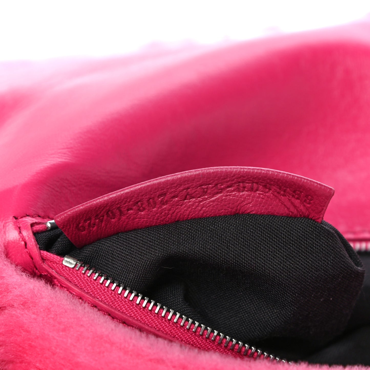 Shearling Shiny Nappa Baguette Rosa Fluo