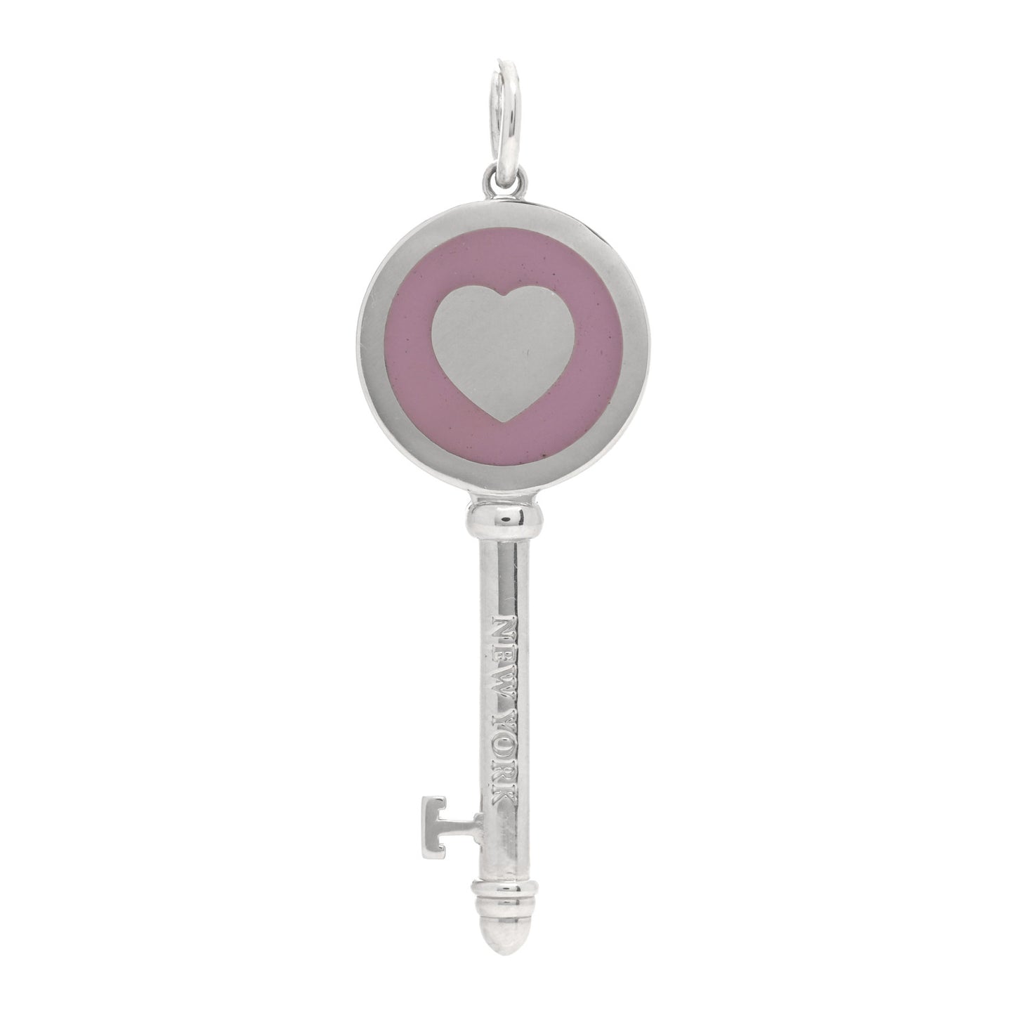 Sterling Silver Enamel Keys Heart Key Pendant Lavender