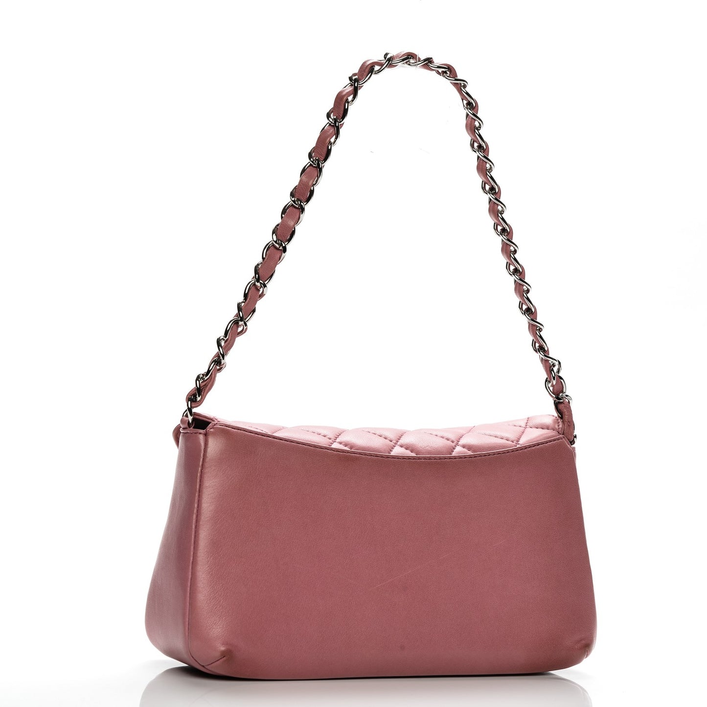 Lambskin Quilted CC Flap Dark Pink