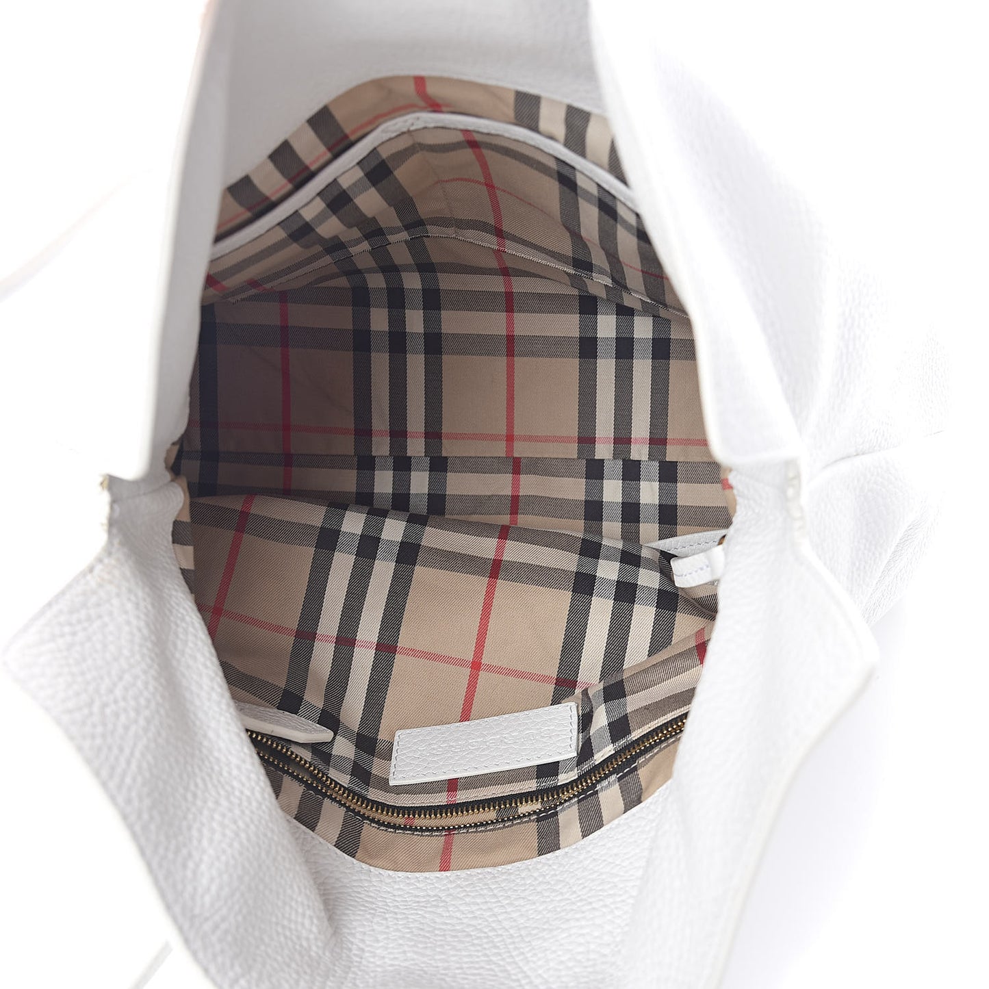 London Grainy Calfskin Medium Baynard Tote White