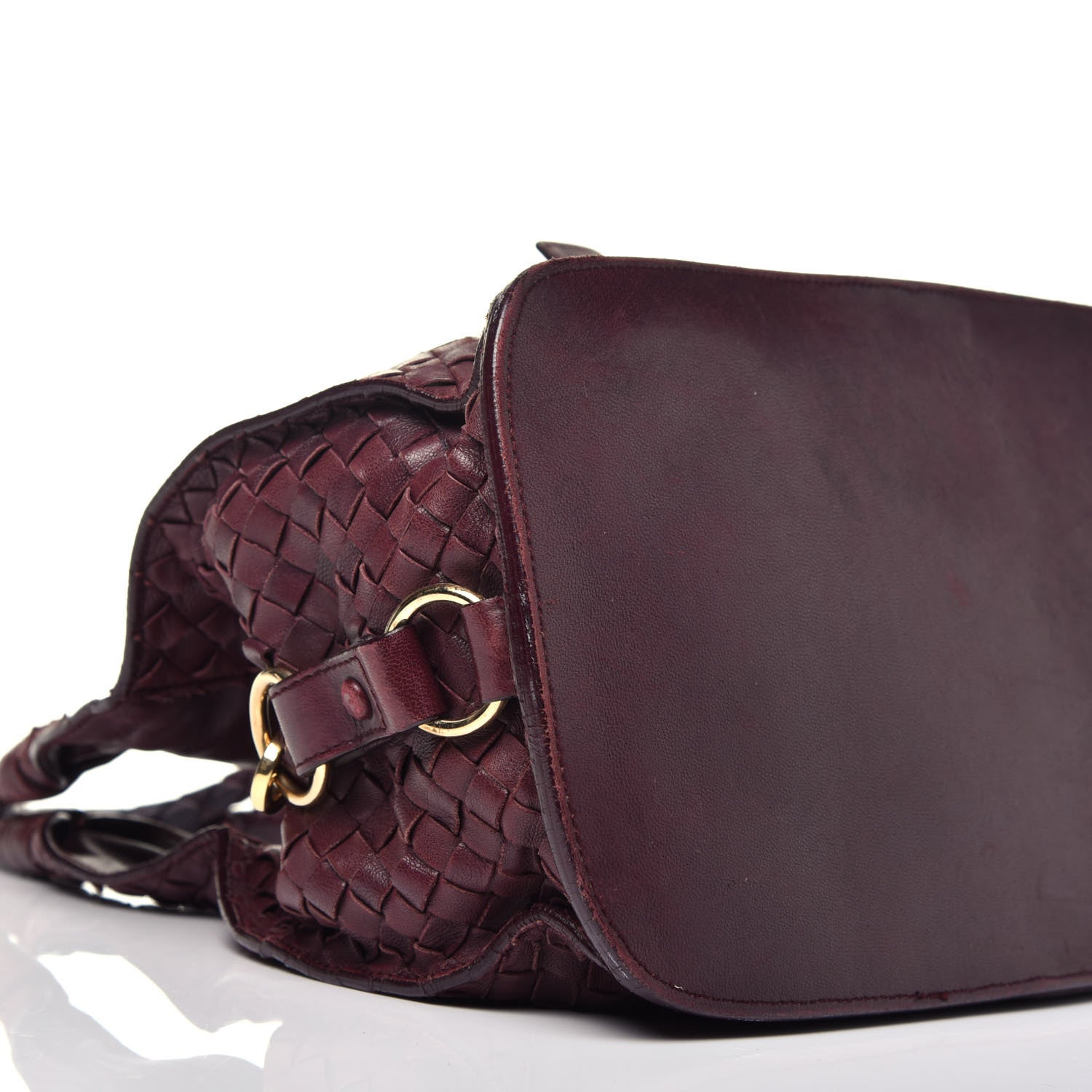 Bottega Veneta Nappa Intrecciato Shoulder Bag Dark Red 8 of 9