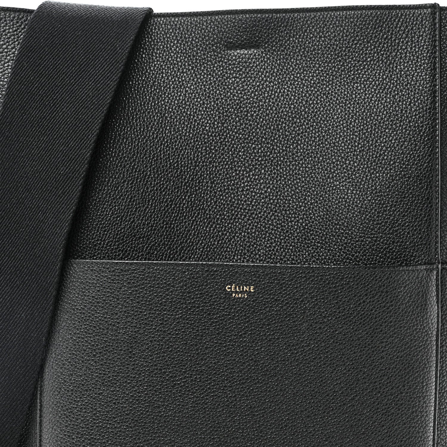 Celine Soft Grained Calfskin Sangle Bucket Bag Black 7 of 9