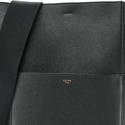 Celine Soft Grained Calfskin Sangle Bucket Bag Black 7 of 9