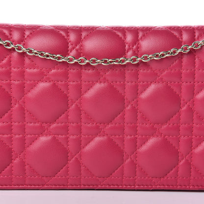 Christian Dior Lambskin Cannage Rendezvous Chain Wallet Pink 13 of 14