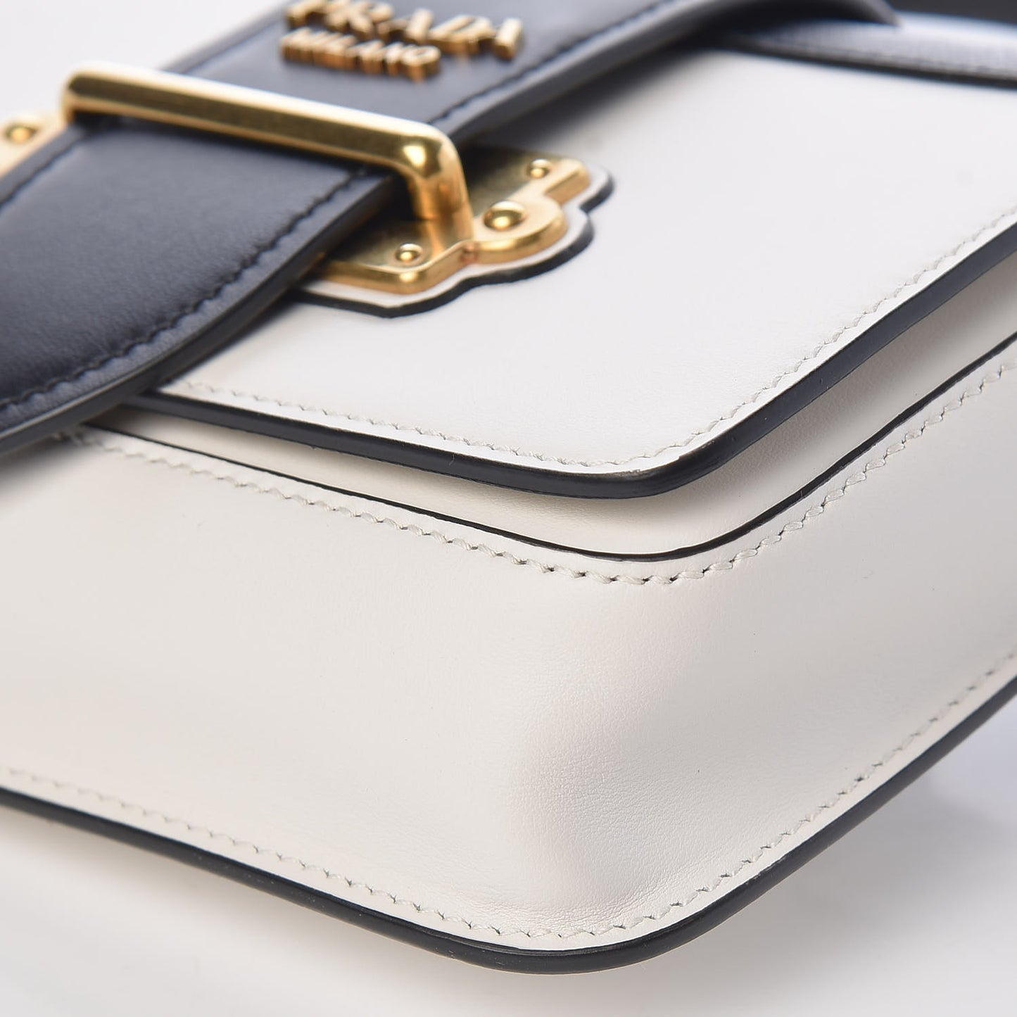 Saffiano City Calf Cahier Belt Bag White Black