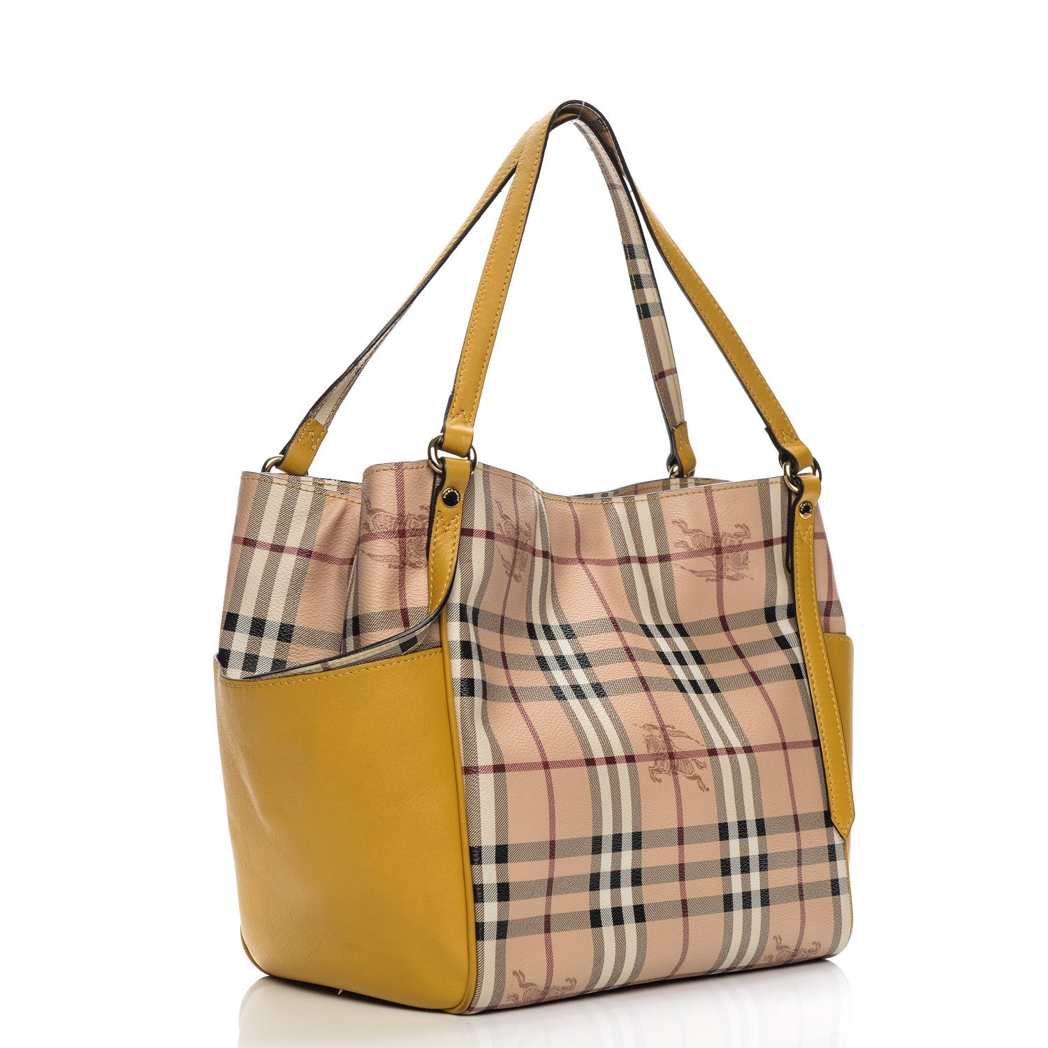 Burberry Haymarket Check Small Canterbury Tote Gold Freesia 10 of 14