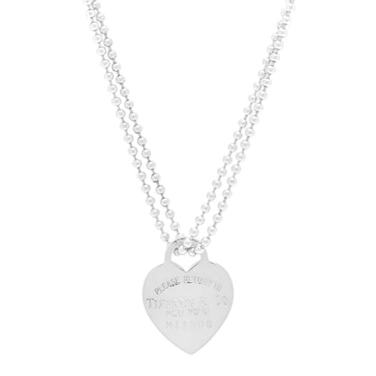 Tiffany Sterling Silver Long Return to Tiffany Heart Pendant Necklace 4 of 6