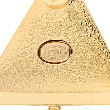 Chanel Crystal CC Pointed Drop Earrings Gold 4 of 5