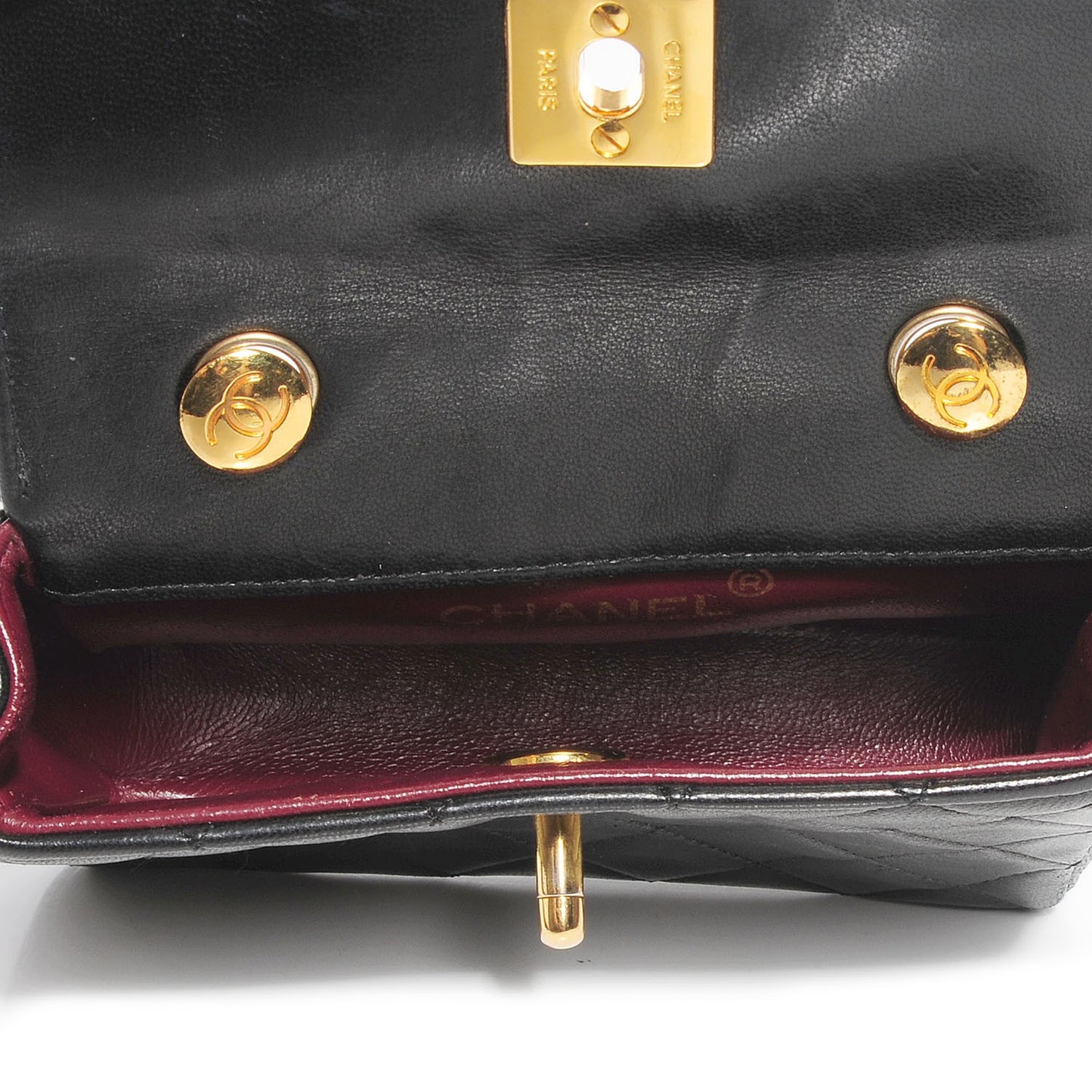 Lambskin Quilted Extra Mini Flap Black