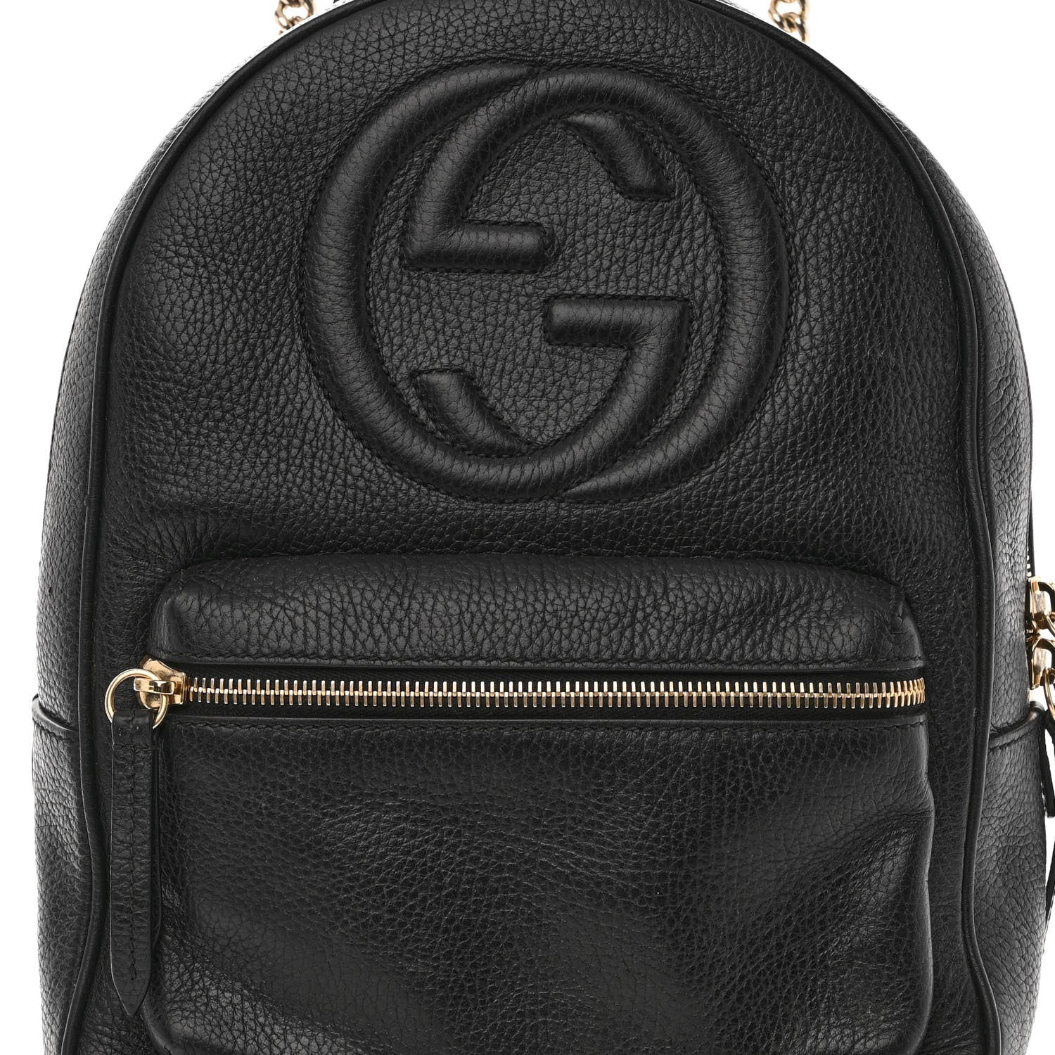 Gucci Pebbled Calfskin Soho Chain Backpack Black 8 of 12