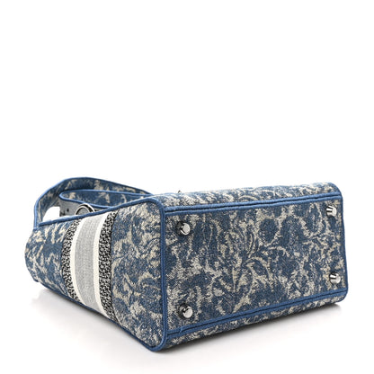 Christian Dior Canvas Embroidered Brocart Medium Lady D-Lite  Blue 4 of 9