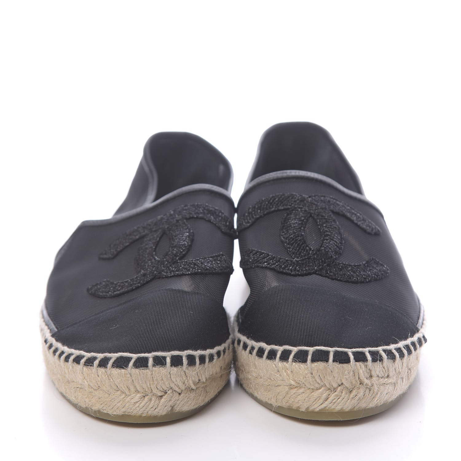 Chanel Mesh Grosgrain CC Espadrilles 40 Black 2 of 8