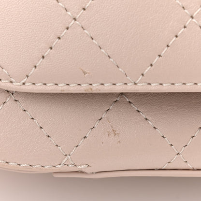 Chanel Calfskin Stitched Medium Covered CC Flap Bag Light Pink 11 of 12