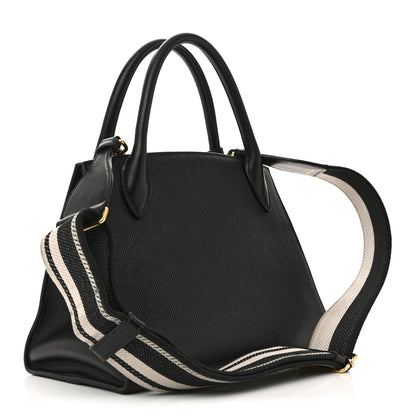 Prada Saffiano Cuir Calfskin Small Monochrome Top Handle Tote Black 3 of 15