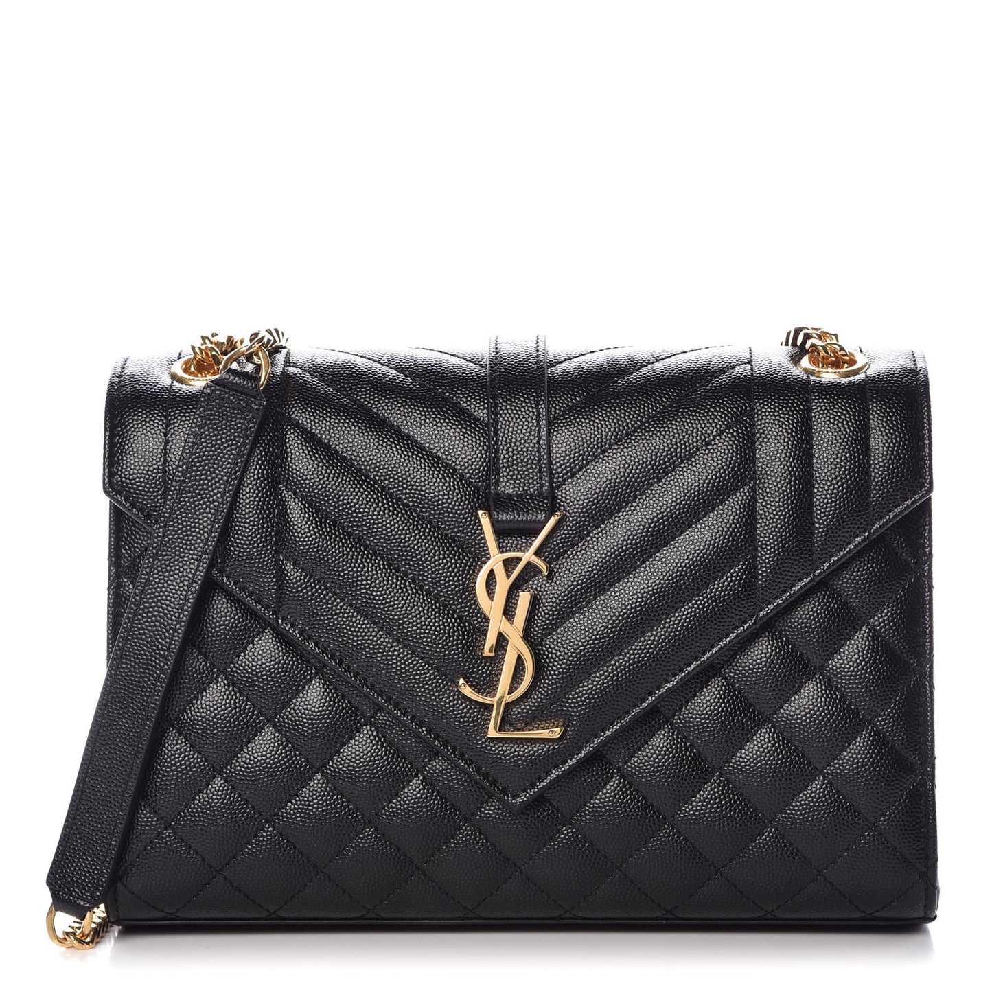 Grain De Poudre Textured Mixed Matelasse Triquilt Medium Monogram Satchel Black