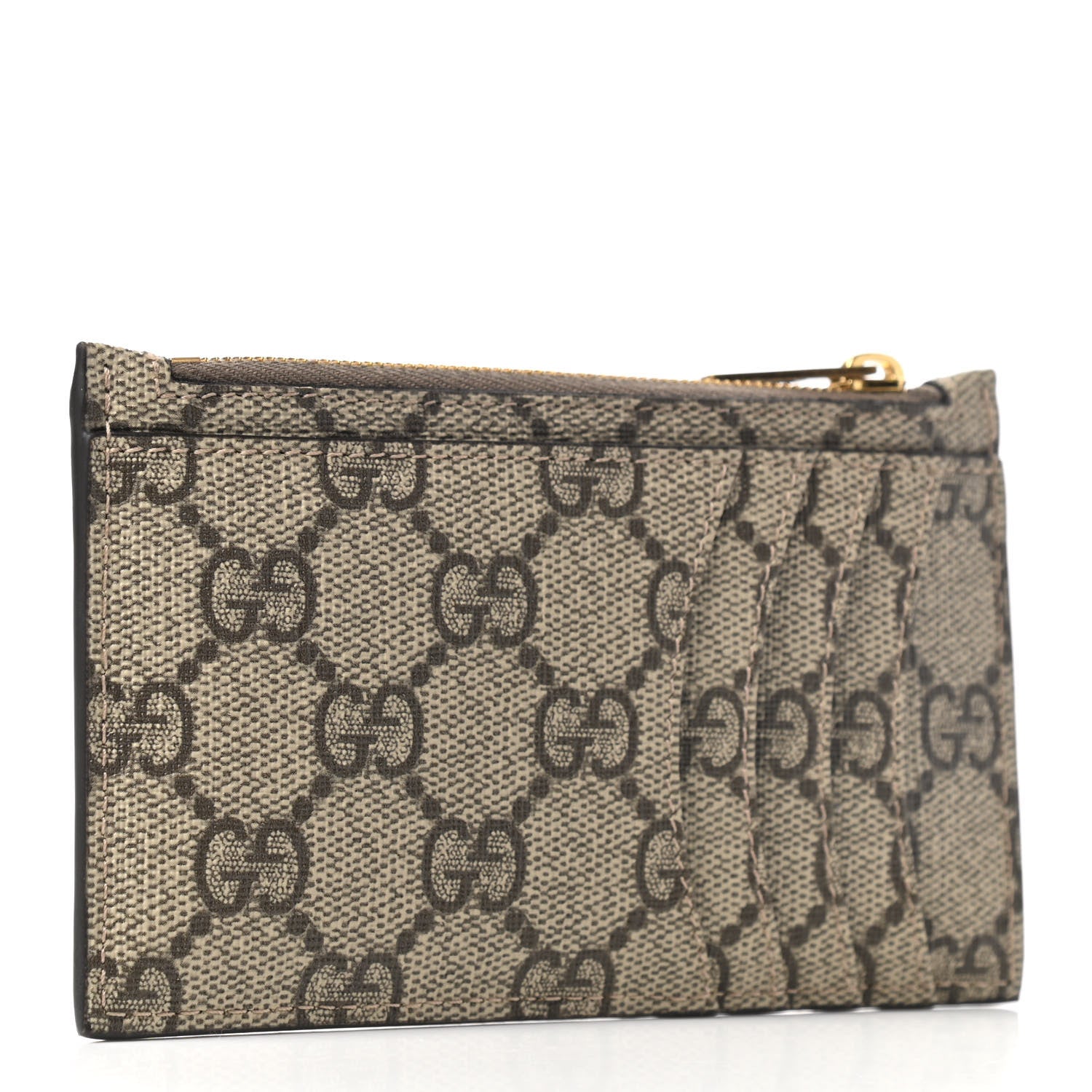 Gucci X BALENCIAGA GG Supreme Monogram Zip Card Case Beige Ebony 3 of 5