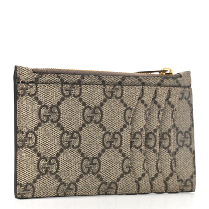 Gucci X BALENCIAGA GG Supreme Monogram Zip Card Case Beige Ebony 3 of 5