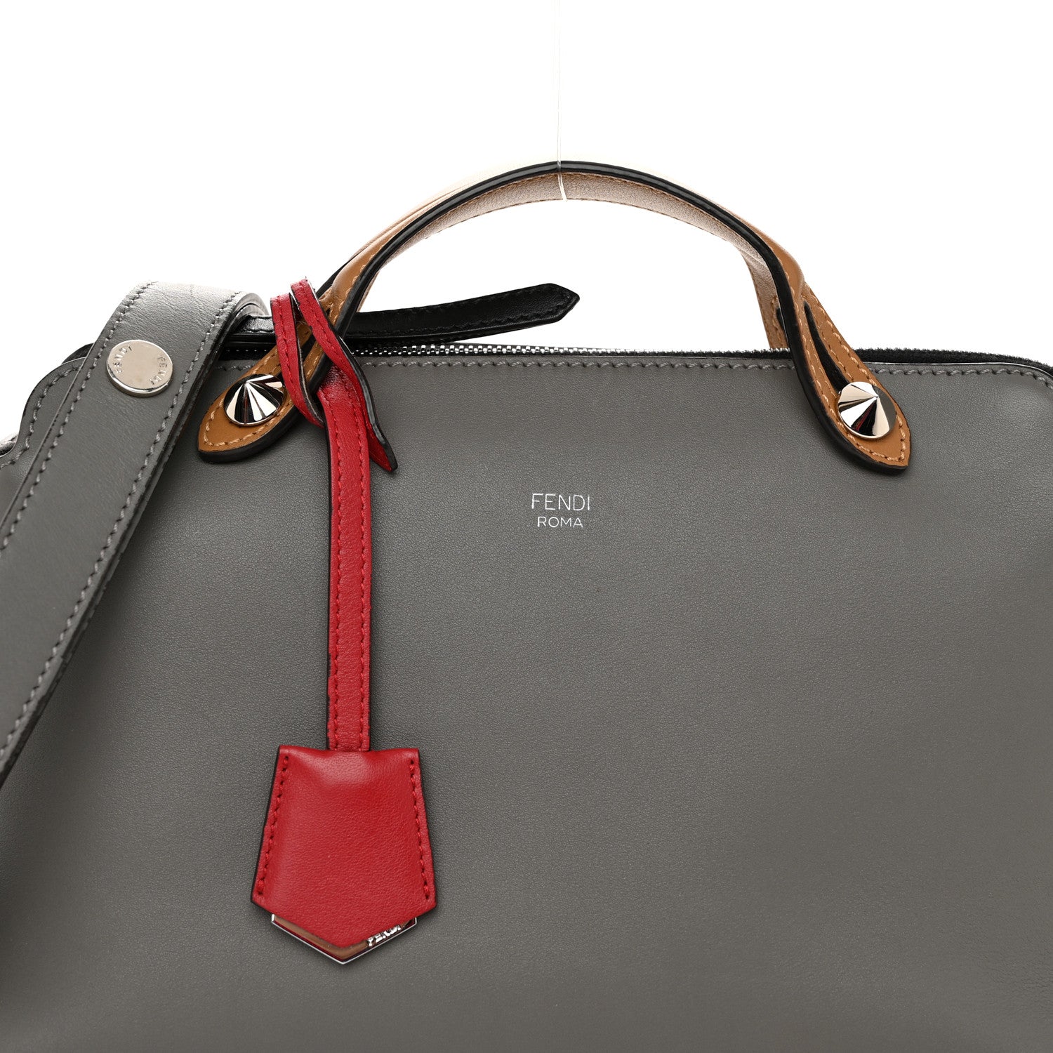 Fendi Vitello Dolce 4 Color Medium By The Way Boston Bag Argilla Fragola Multicolor 9 of 11
