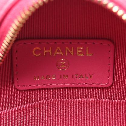 Chanel Caviar Quilted Round Clutch With Chain Pink 6 of 10