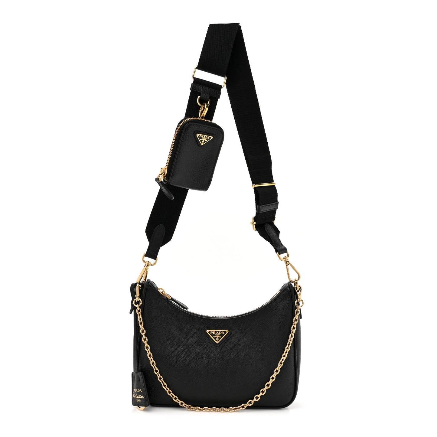 Saffiano Lux Re-Edition 2005 Shoulder Bag Black