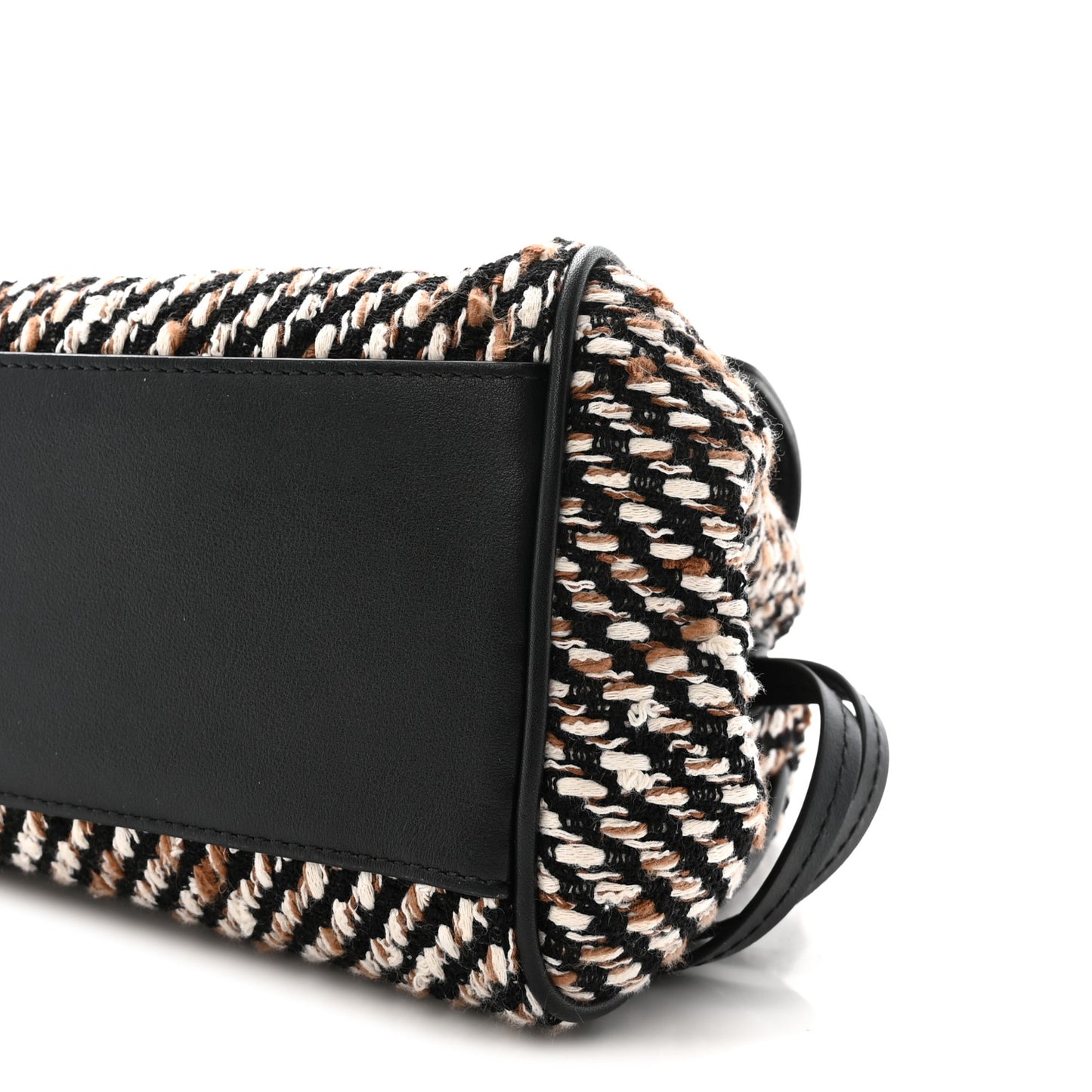 Tweed Calfskin Urban Essentials Small Shopping Bag Black Multicolor