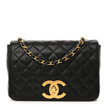 Chanel Lambskin Quilted XL CC Small Single Flap Black 1 of 16