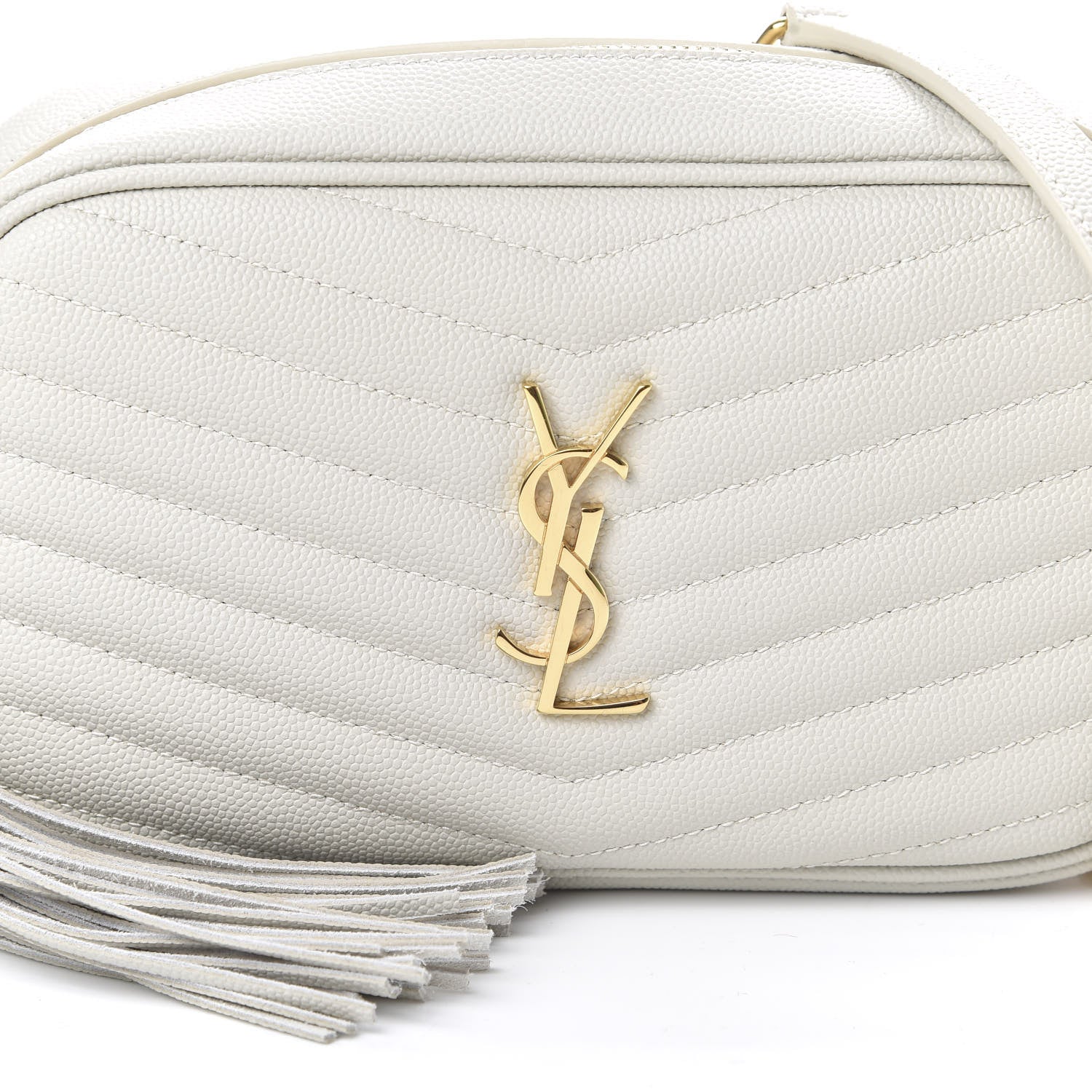 Saint Laurent Grain De Poudre Matelasse Monogram Mini Lou Camera Bag Crema Soft 9 of 9