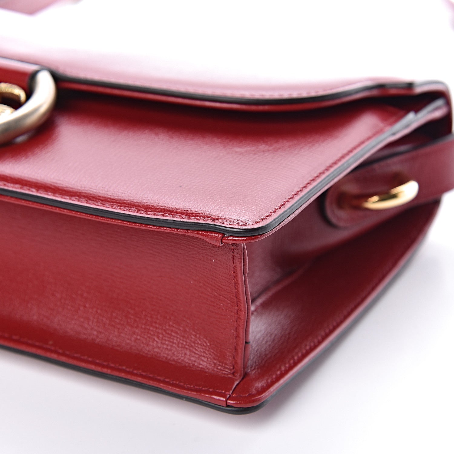 Gucci Textured Calfskin Small Torchon GG Ring Shoulder Bag New Cherry Red 11 of 11