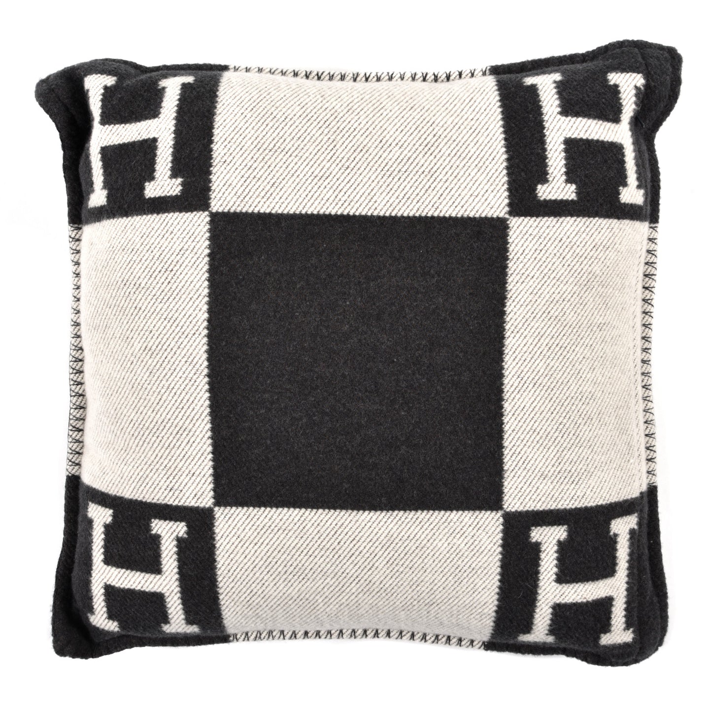 Wool Cashmere Avalon Pillow PM Ecru Gris Fonce