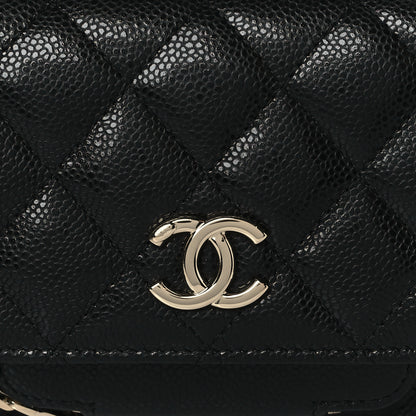 Chanel Caviar Quilted Business Affinity Clutch With Chain Black 7 of 9
